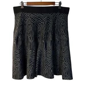 Alfani Women’s Black and Gray Abstract Skirt Size XL
